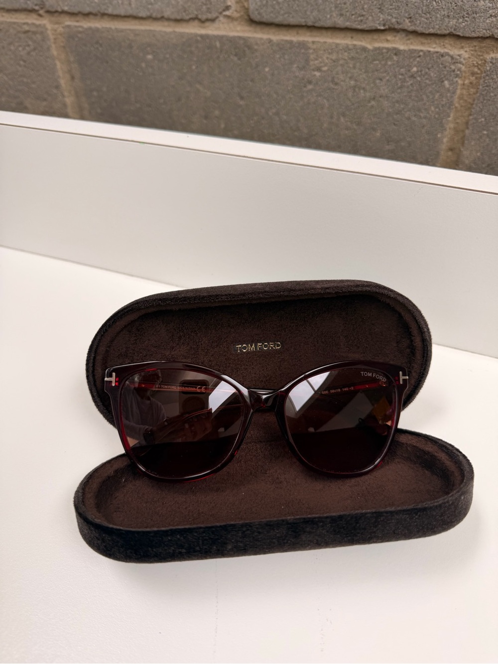 Tom Ford Women's Dark Burgundy Butterfly Sunglasses